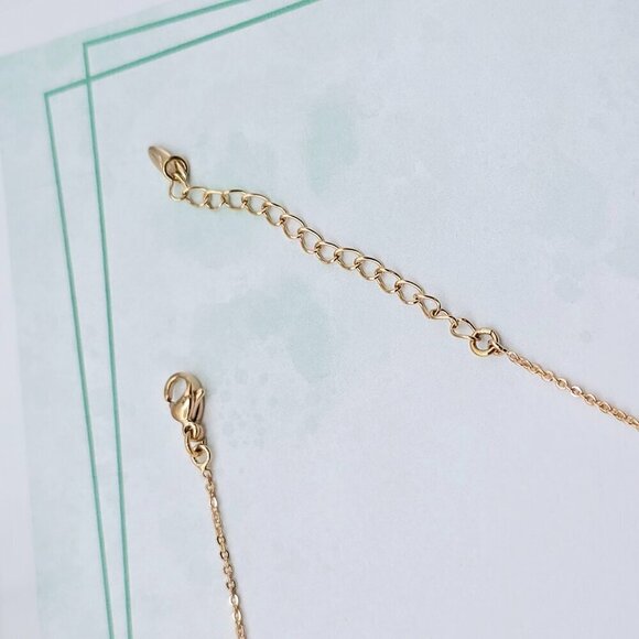 Colorful Initial Pendant Rose Gold Necklace 18+2 Inch Adjustable Chain, XPNL0105 - Picture 11 of 13